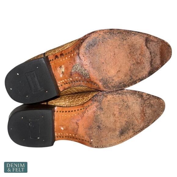 Mezcalero Men’s Tan Exotic Leather Western Cowboy‎ Boots Full Grain Handmade 8.5 main image 8